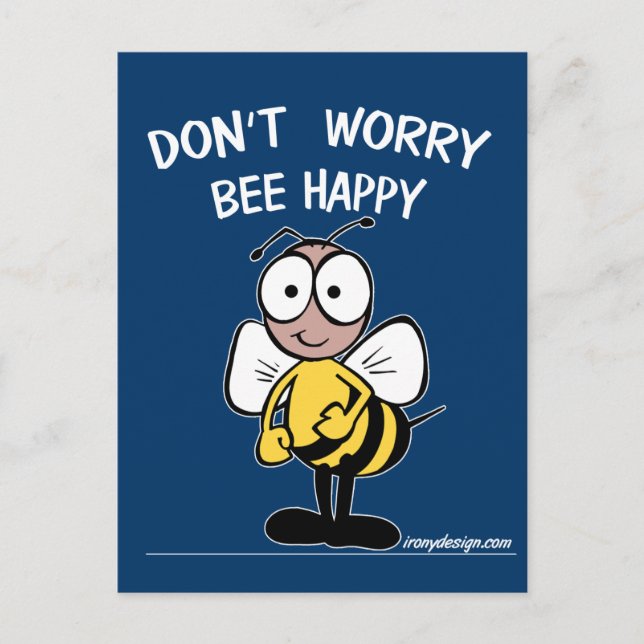 Carte Postale Don't Worry Bee Happy (Devant)