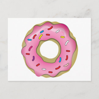 Carte Postale Donut jaune avec glace et arroses