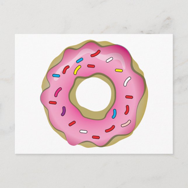 Carte Postale Donut jaune avec glace et arroses (Devant)