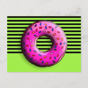 Carte Postale Donut Pinky avec des arrosages colorés + vos idées