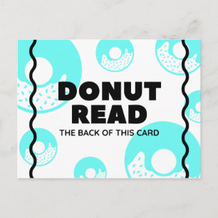 Carte Postale Donut Turquoise Drôle