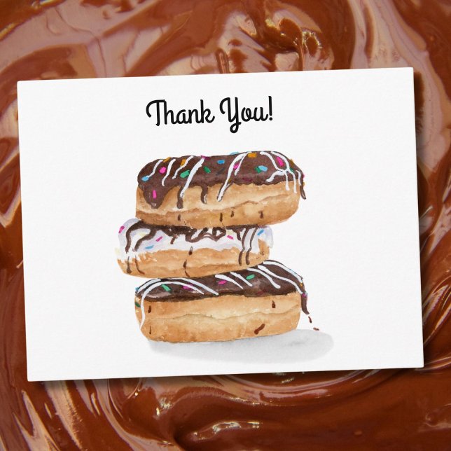 Carte Postale Donuts de remerciement à l'aquarelle (Créateur téléchargé)