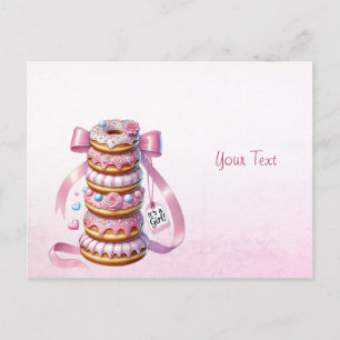 Carte postale Donuts Rose Ruban