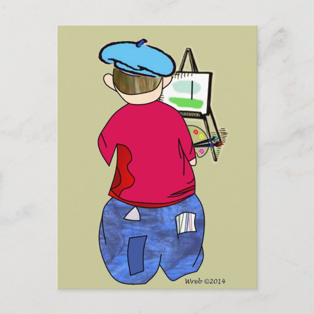 Carte Postale Doodle Abe R - Zee Artiste (Devant)