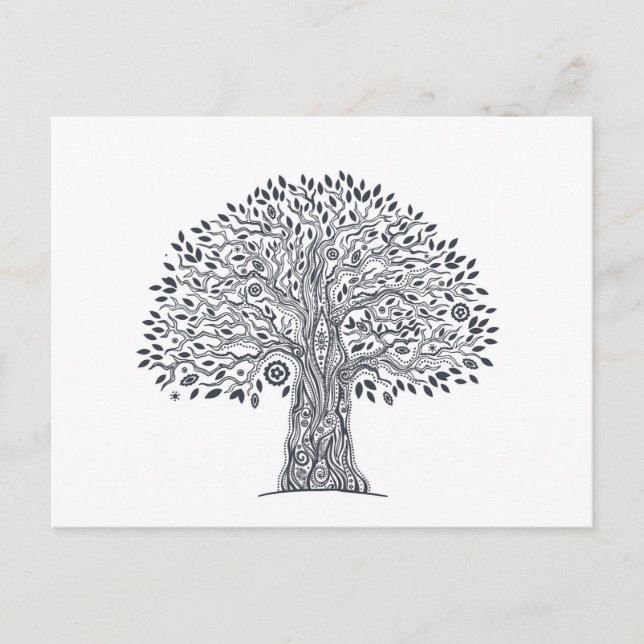 Carte Postale Doodle Arbre De Vie (Devant)
