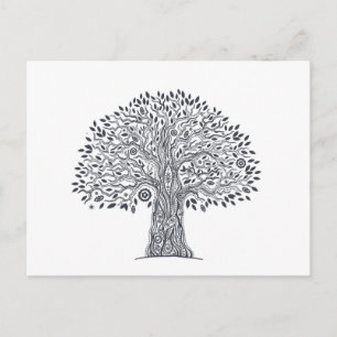 Carte Postale Doodle Arbre De Vie