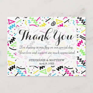 Carte Postale Doodle bleu bleu bleu bleu jaune des années 90 rét