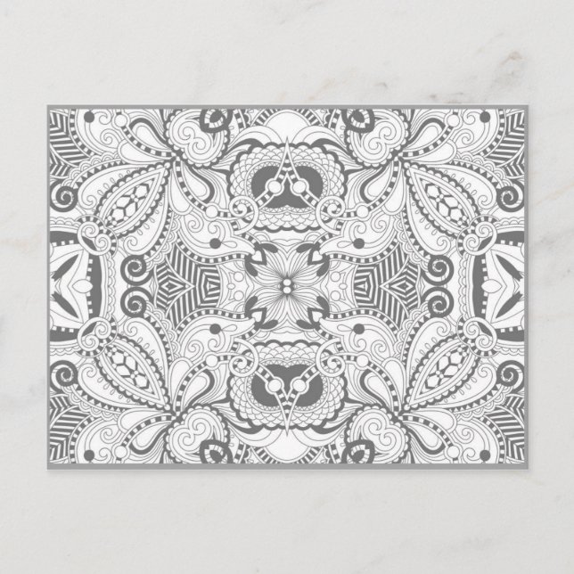 Carte Postale Doodle Carré de fleurs (Devant)