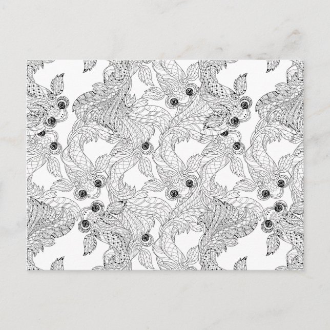 Carte Postale Doodle chinois de poisson (Devant)