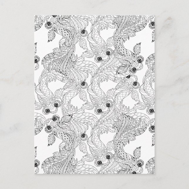 Carte Postale Doodle chinois de poisson (Devant)