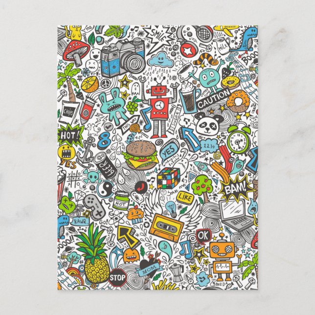 Carte Postale Doodle d'art pop comique (Devant)