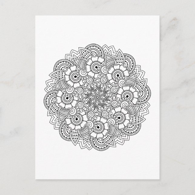 Carte Postale Doodle de conception ronde (Devant)