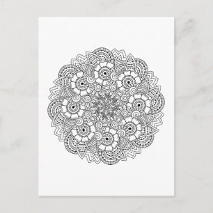 Carte Postale Doodle de conception ronde