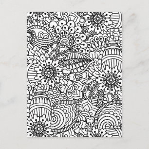 Carte Postale Doodle de fleurs