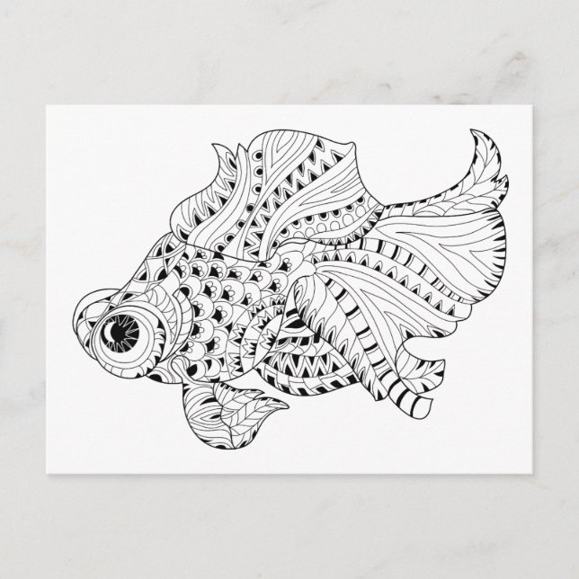 Carte Postale Doodle de poisson (Devant)