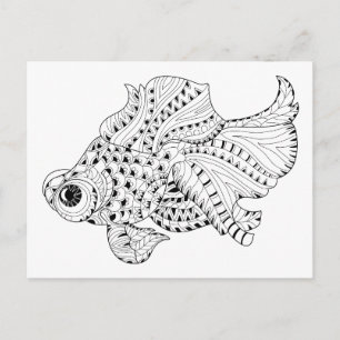 Carte Postale Doodle de poisson