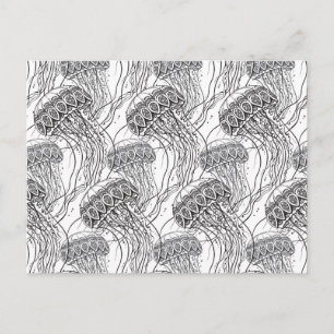 Carte Postale Doodle de poisson de gelée