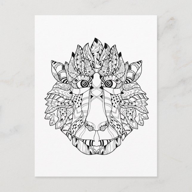 Carte Postale Doodle de tête de singe (Devant)