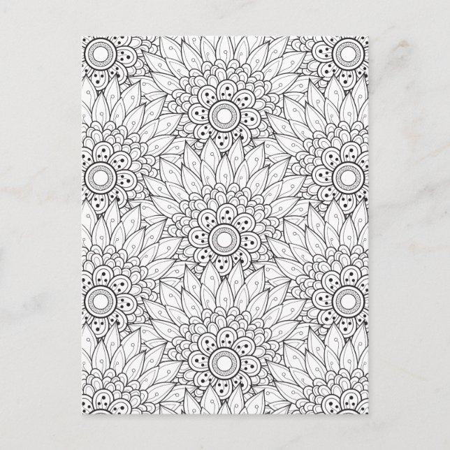 Carte Postale Doodle du jardin floral (Devant)