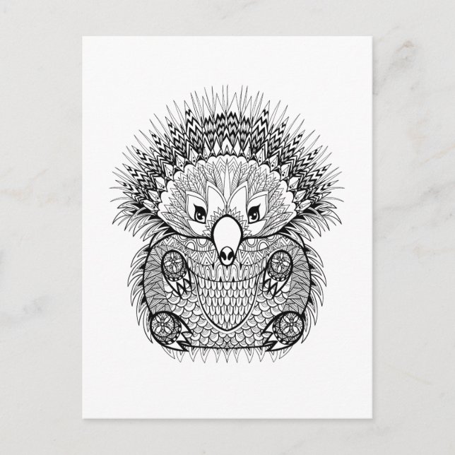 Carte Postale Doodle Echidna tiré à la main (Devant)
