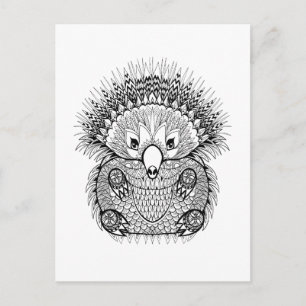 Carte Postale Doodle Echidna tiré à la main
