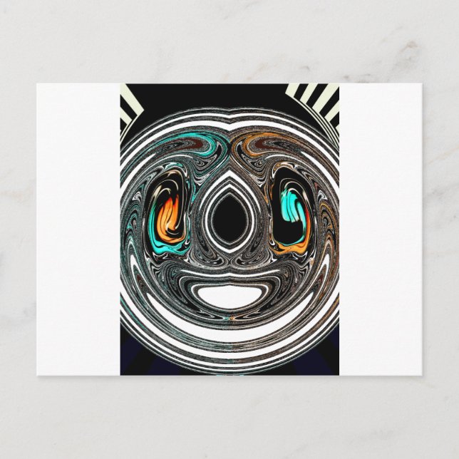 Carte Postale Doodle ethnique africain Zebra texturé Art Imprime (Devant)