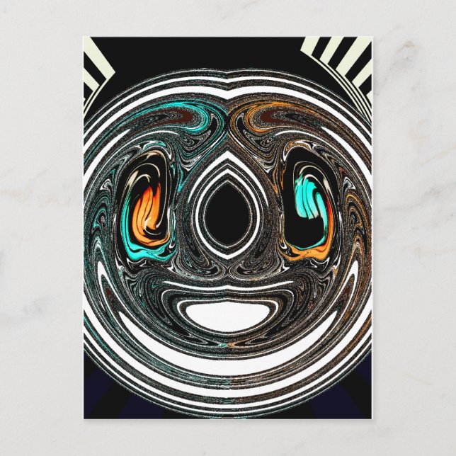 Carte Postale Doodle ethnique africain Zebra texturé Art Imprime (Devant)