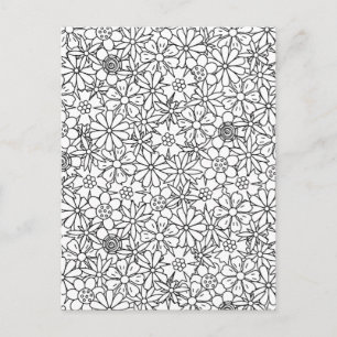 Carte Postale Doodle floral