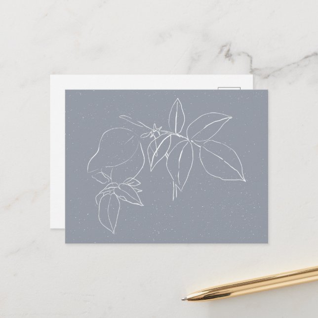 Carte Postale Doodle Floral  (Devant/Arrière en situation)