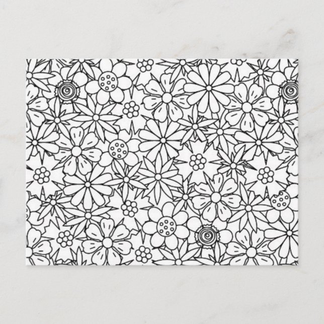 Carte Postale Doodle floral (Devant)
