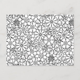 Carte Postale Doodle floral