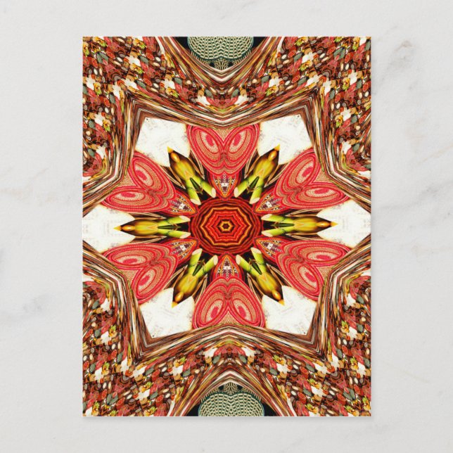 Carte Postale Doodle Floral Art Imprimer (Devant)