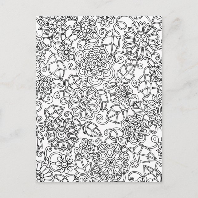 Carte Postale Doodle floral ethnique (Devant)
