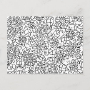 Carte Postale Doodle floral ethnique