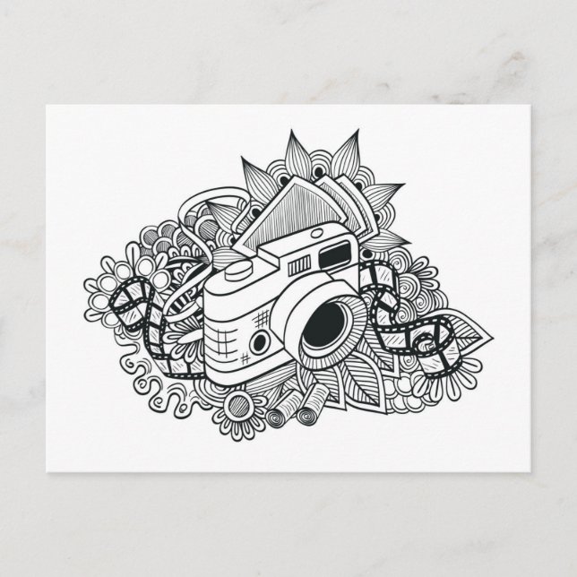 Carte Postale Doodle Hipster Camera (Devant)
