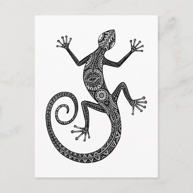Carte Postale Doodle Lizard Ou Salamander (Devant)