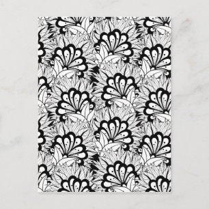 Carte Postale Doodle Motif de fleurs