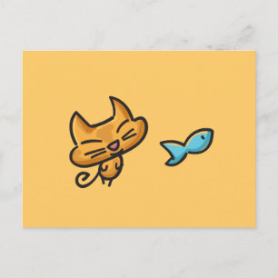 Carte postale Doodles Cat