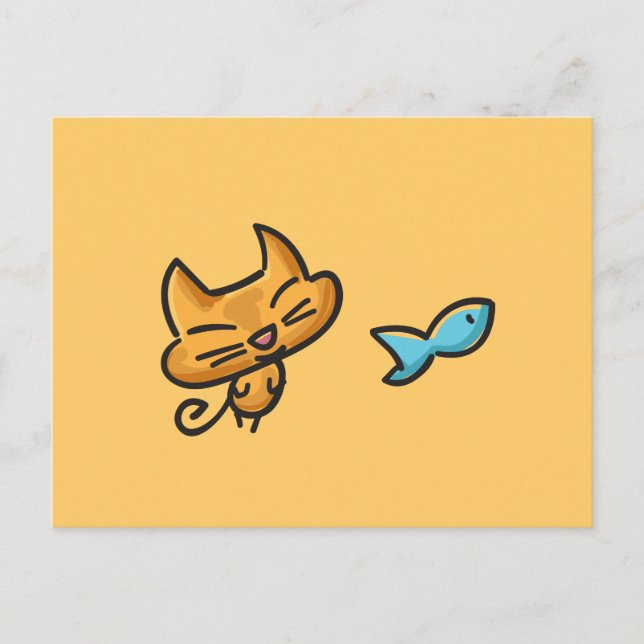Carte postale Doodles Cat (Devant)
