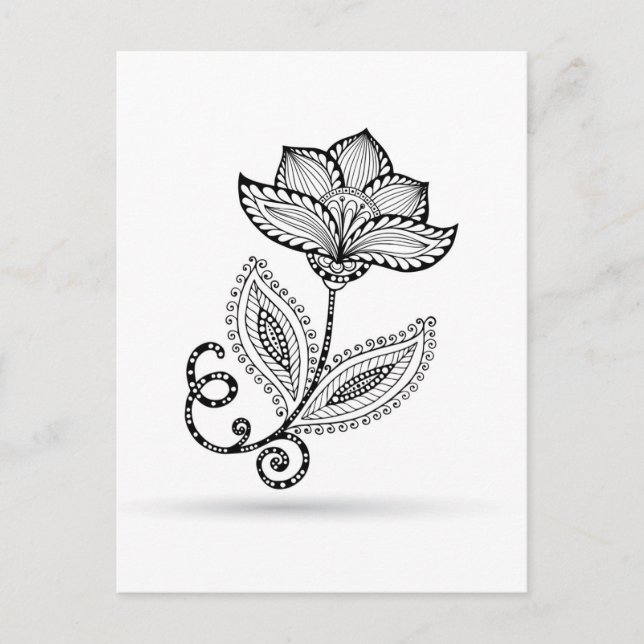 Carte Postale Doodles Henna Paisley Mehndi (Devant)