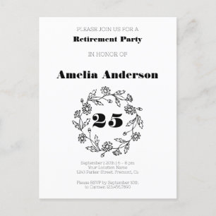 Carte Postale Doodretraite fleur moderne noir