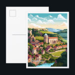Carte Postale Dordogne France Illustration de voyage artisanale<br><div class="desc">Dordogne France Art vintage voyage illustration</div>