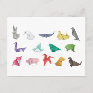 Carte postale d'origami japonais pour le post-croi