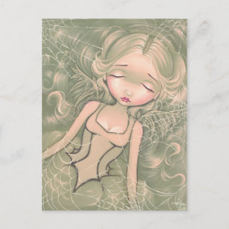 Carte postale "Dormir avec des toiles d'araignées"
