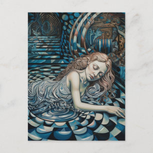Carte Postale Dormir dans le musée d'art