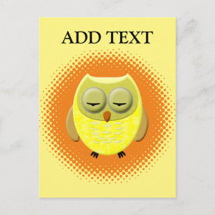 Carte Postale Dormir Dessin de Chouette Bébé