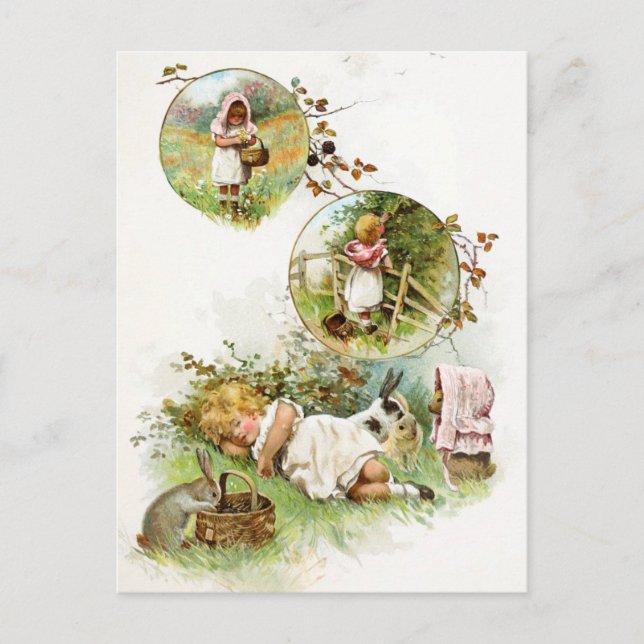 Carte Postale Dormir et rêver de lapins lapins (Devant)
