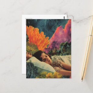 Carte Postale Dormir sous la mer Surreal Collage médiatique mixt
