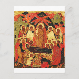 Carte Postale Dormition de la Mère de Dieu icône orthodoxe 