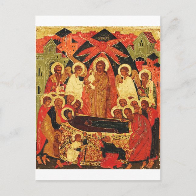 Carte Postale Dormition de la Mère de Dieu icône orthodoxe  (Devant)